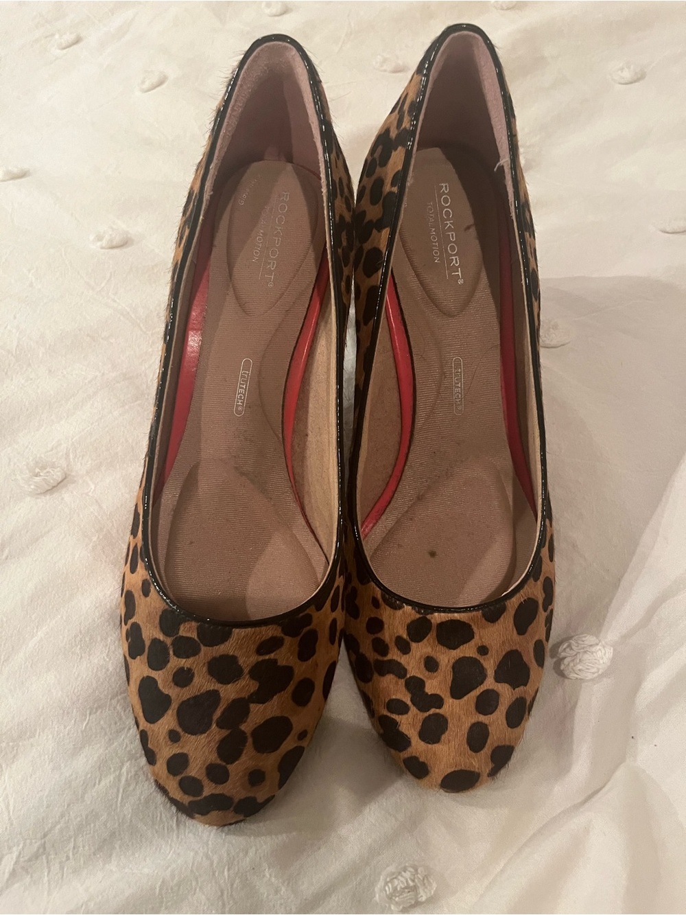 Rockport Women’s Leopard Print comfort heels - Tan/Black